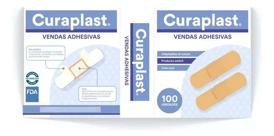 Parche Curita Curaplast Estéril Caja De 100 Unidades, Curaplast 2