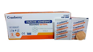 Parche Curita Redondo Para Vacuna Caja De 100 Unidade - Cranberry