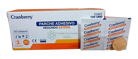 Parche Curita Redondo Para Vacuna Caja De 100 Unidade - Cranberry