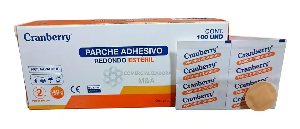 Parche Curita Redondo Para Vacuna Caja De 100 Unidade - Cranberry 1