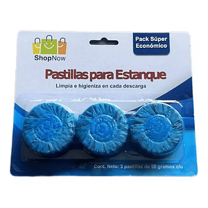 Pastillas Estanque 3 Unidades Azul Activo 50g C/u - Shopnow