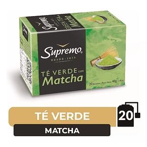 Té Verde Supremo Con Matcha 20 Bolsitas