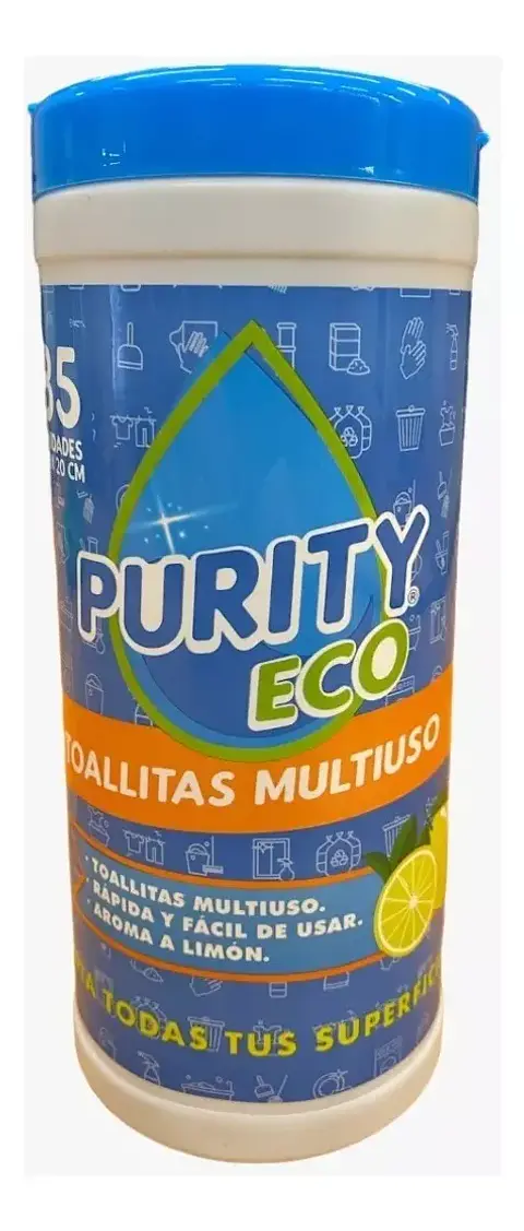 Toallitas Húmedas Desinfectantes Multiuso 50 Unidades- Purity Eco