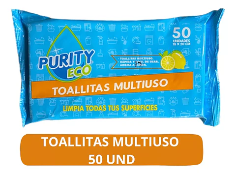 Toallitas Multiuso Desifectante - 50 Unidades