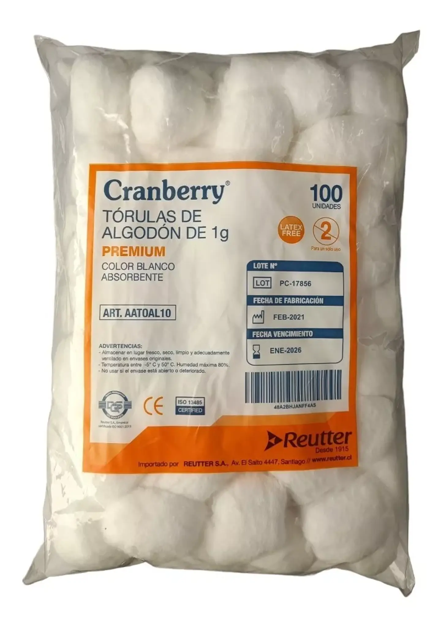 Torulas De Algodón Premium 1gr  100 Unidades 1