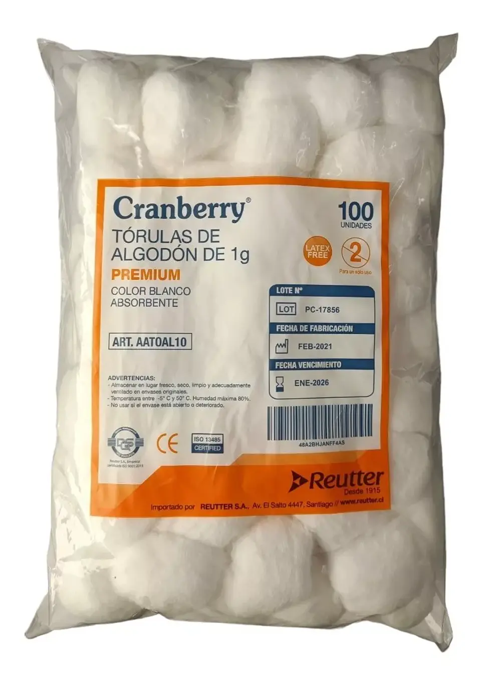 Torulas De Algodón Premium 1gr  100 Unidades 1