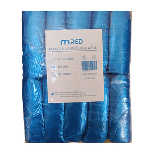 Manguilla Desechable Plástica Azul 100 Unidades - Mred