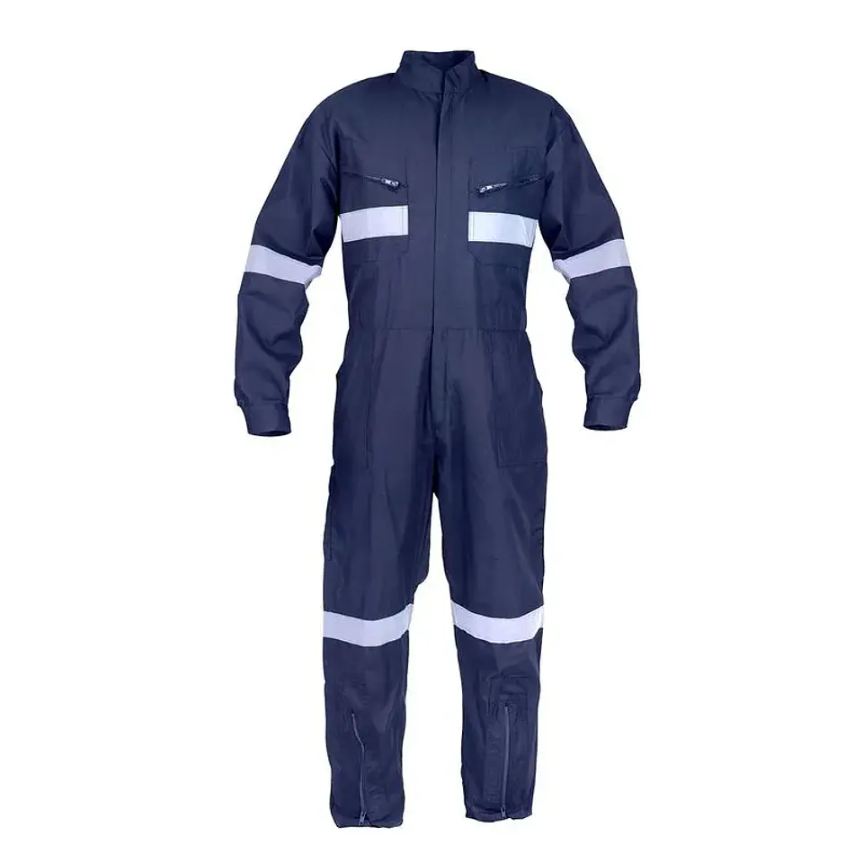 Overol Piloto Poplin Azul Con Reflectantes 1