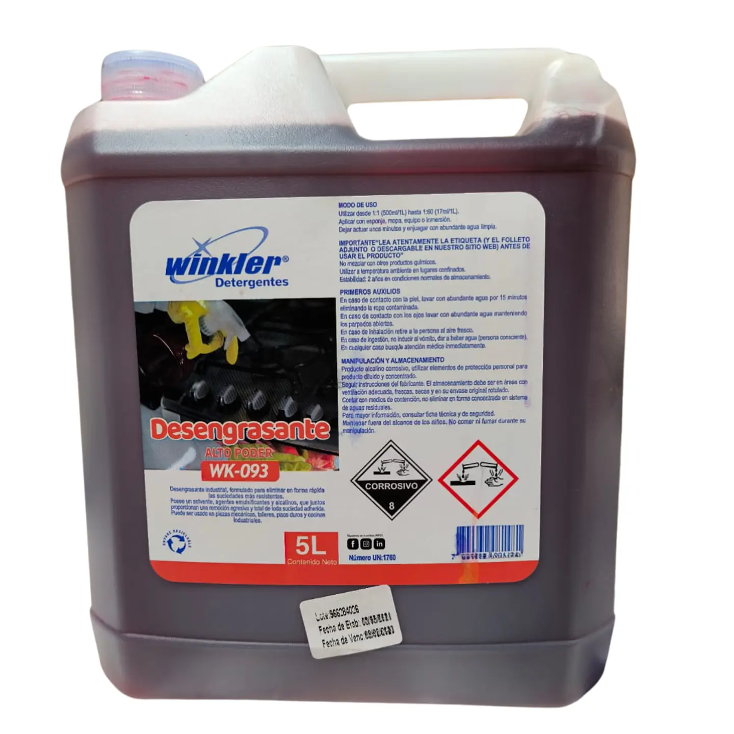 Desengrasante Industrial Alto Poder 5 Litros Wk-093  1