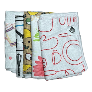 Set 5 Paños De Cocina Microfibra Excelente Calidad