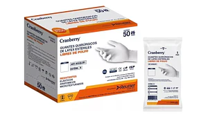 Guante Quirurgico Esteril Caja 50 Pares - Cranberry