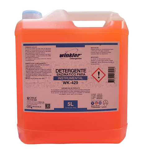 Detergente Enzimático Para Instrumental 5 Litros WK-429 - Winkler