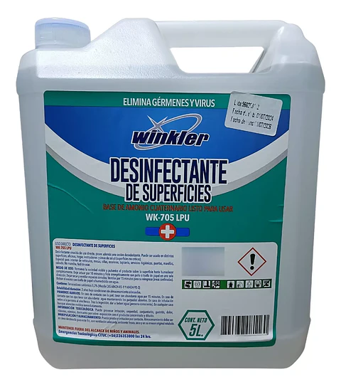 Amonio Cuaternario Listo Para Usar Bidón 5 Litros - Winkler