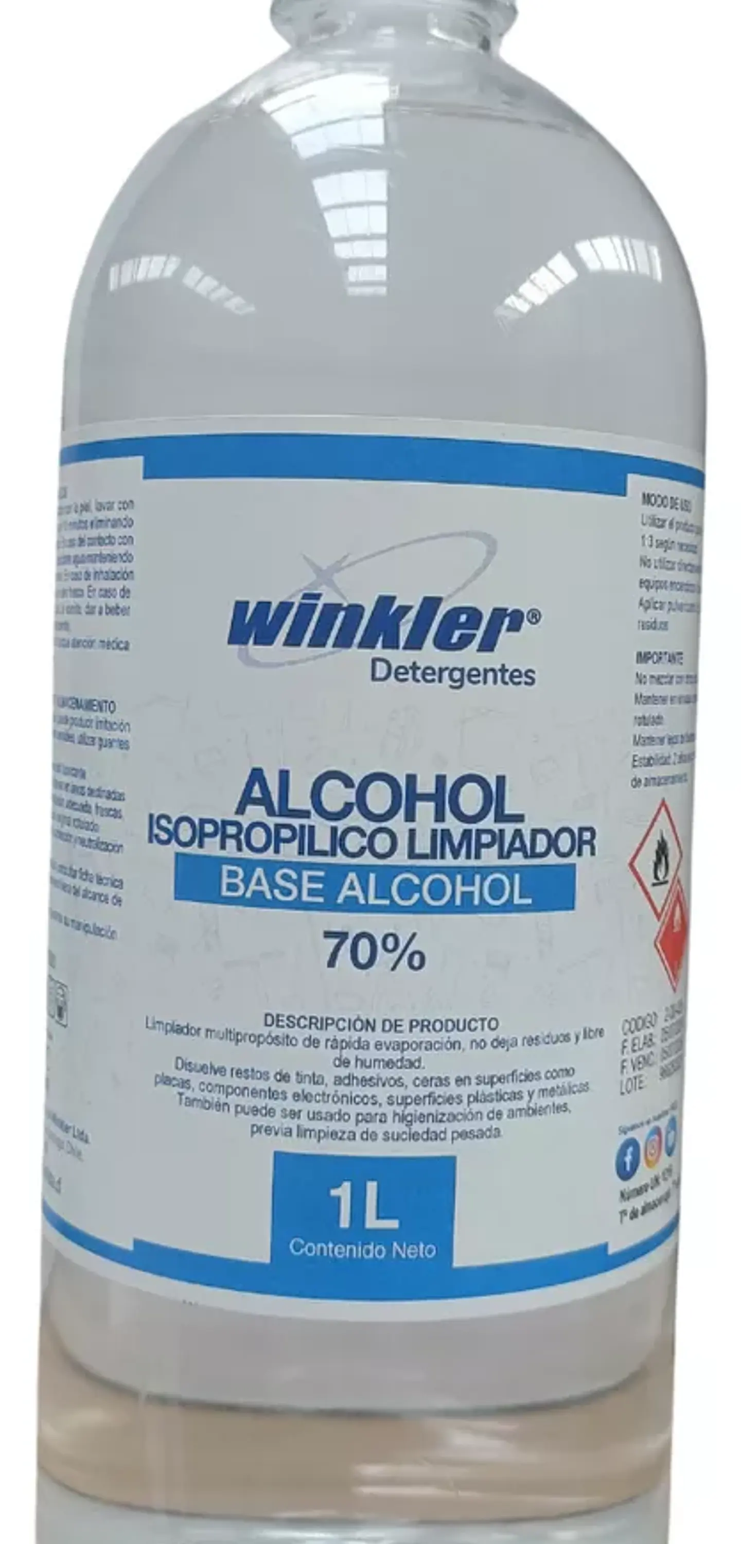 Alcohol Isopropílico 70% 1 Litro  1