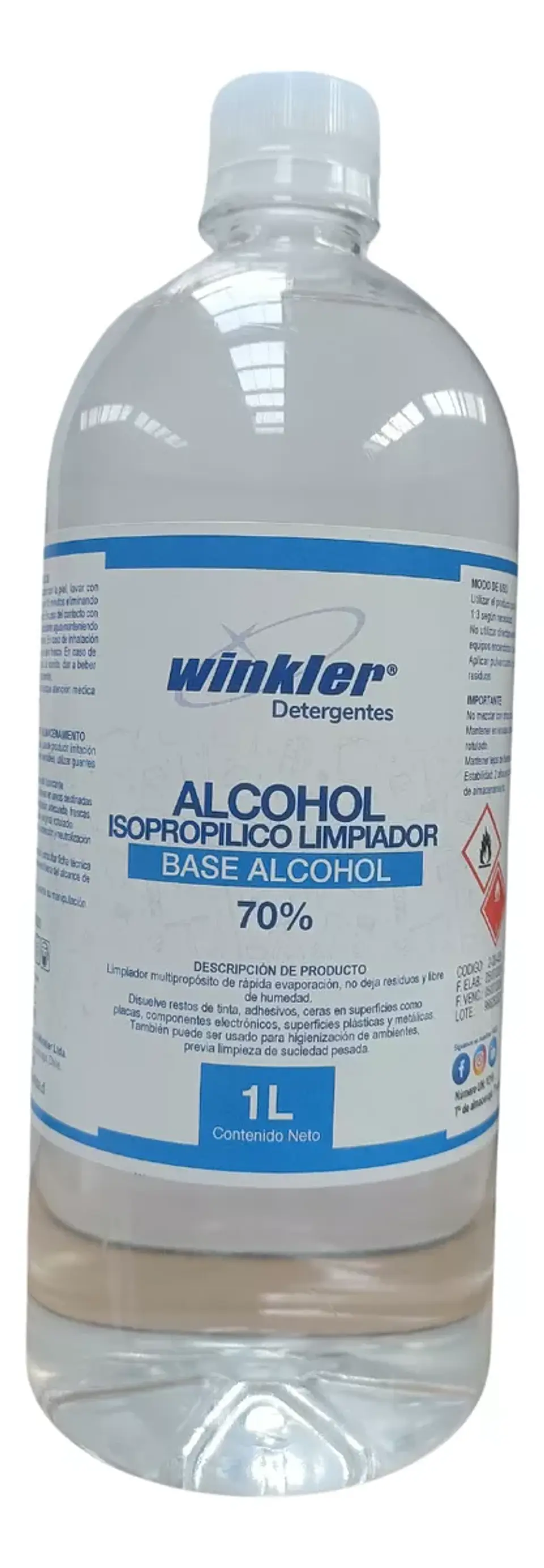 Alcohol Isopropílico 70% 1 Litro  1