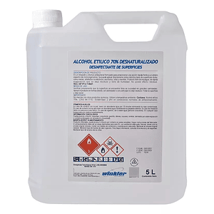 Alcohol Desnaturalizado 70° 5 Litros 