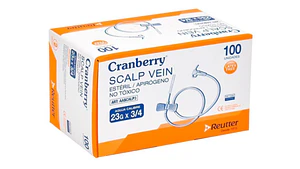 Scalp Vein Mariposa 23g * 3/4 Luer Lock 100 Unds - Cranberry 