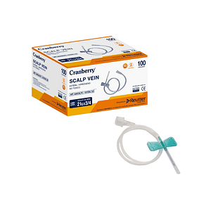 Scalp Vein Mariposa 21g  3/4 Luer Lock 100 Unidades - Cranberry