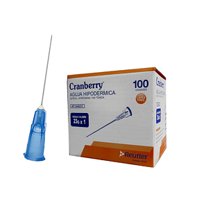 Aguja HiPodérmica 23g X 1 Caja 100 Unidades - Cranberry