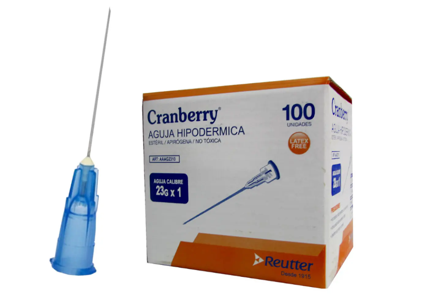Aguja HiPodérmica 23g X 1 Caja 100 Unidades - Cranberry 1