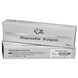 HOJA BISTURI CON MANGO CAJA  10 UNIDADES
