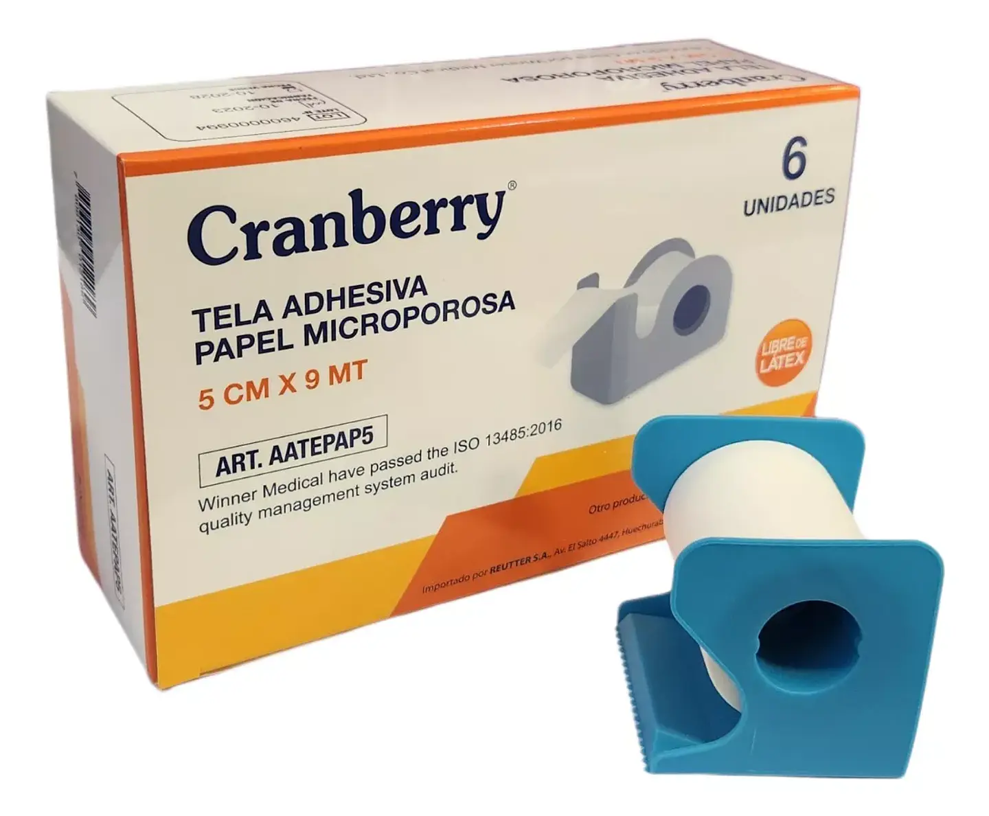 Tela Adhesiva Papel Microporosa 5CM X 9M 6 rollos + dispesador - Cranberry 2