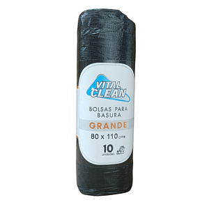 Bolsa De Basura Grande 80x110 Cms Rollo 10 Unidades