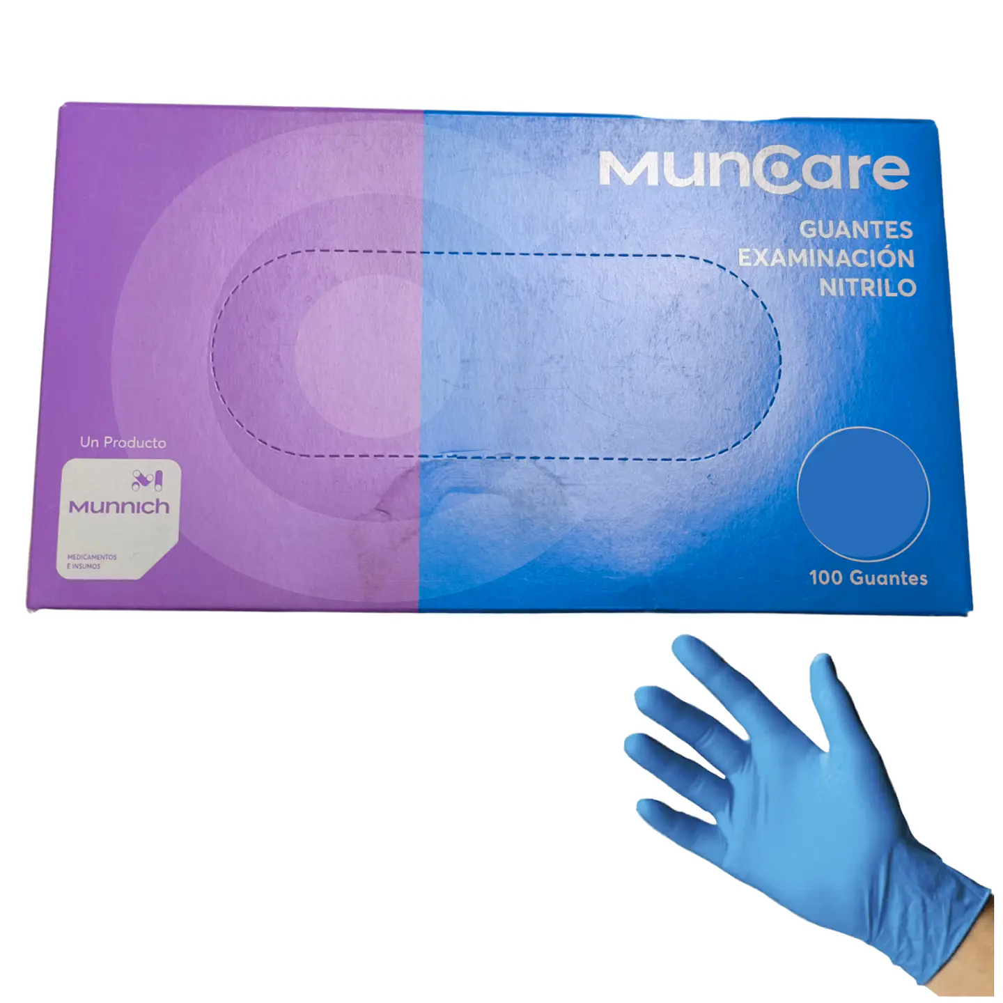 Guantes De Nitrilo Azul 100 Unidades - Muncare 1