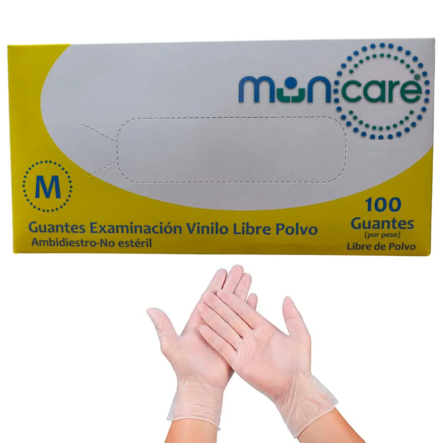 Guante De Vinilo Sin Polvo caja De 100 Unidades - Muncare 2