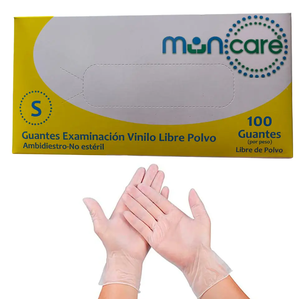 Guante De Vinilo Sin Polvo caja De 100 Unidades - Muncare 3