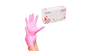 Guantes De Nitrilo Rosado 3.5 Gr Caja 100 Unidades - Topsafe