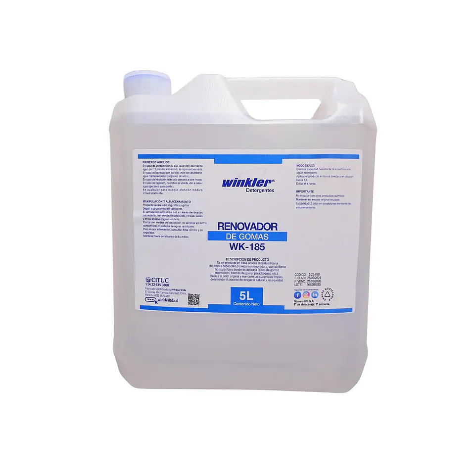 Renovador De Gomas/limpiador Industrial Concentrado 5 Litros - Winkler 1