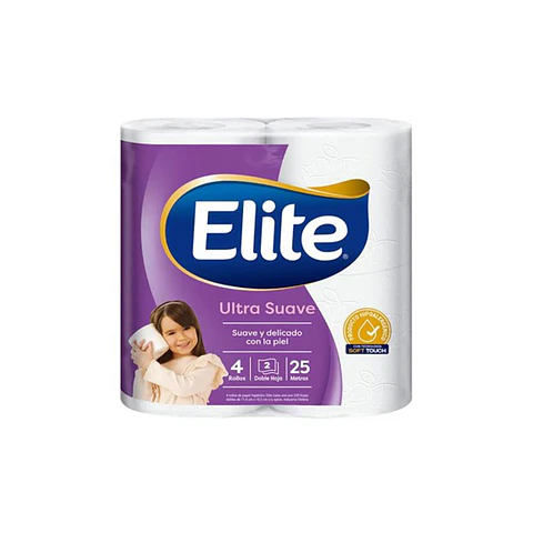 Elite Papel Higienico Doble Hoja 25 Metros 4 Rollos