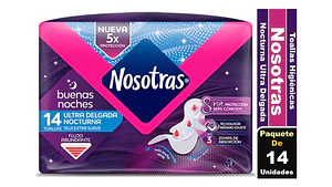 Toalla higiénica Nosotras Buenas Noches Ultradelgada 14unds.