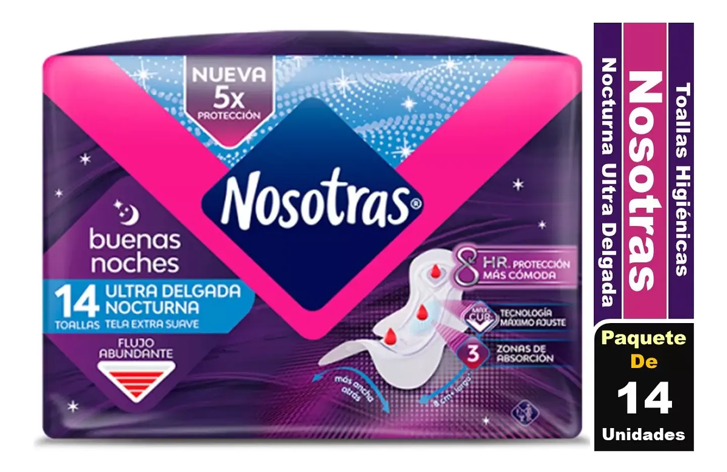Toalla higiénica Nosotras Buenas Noches Ultradelgada 14unds. 1
