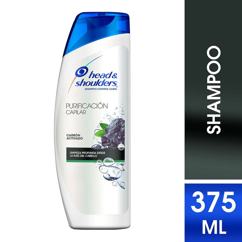 Shampoo Head & Shoulders Carbón 375ml 1
