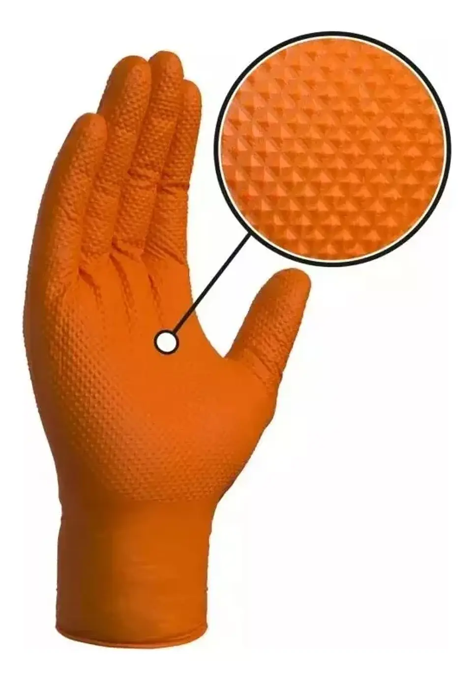 Guantes Nitrilo Naranjo Texturizado 8.0gr 50 Uds 2