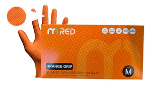 Guantes Nitrilo Naranjo Texturizado 8.0gr 50 Uds