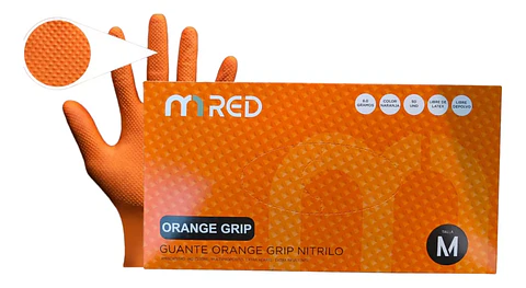 Guantes Nitrilo Naranjo Texturizado 8.0gr 50 Uds