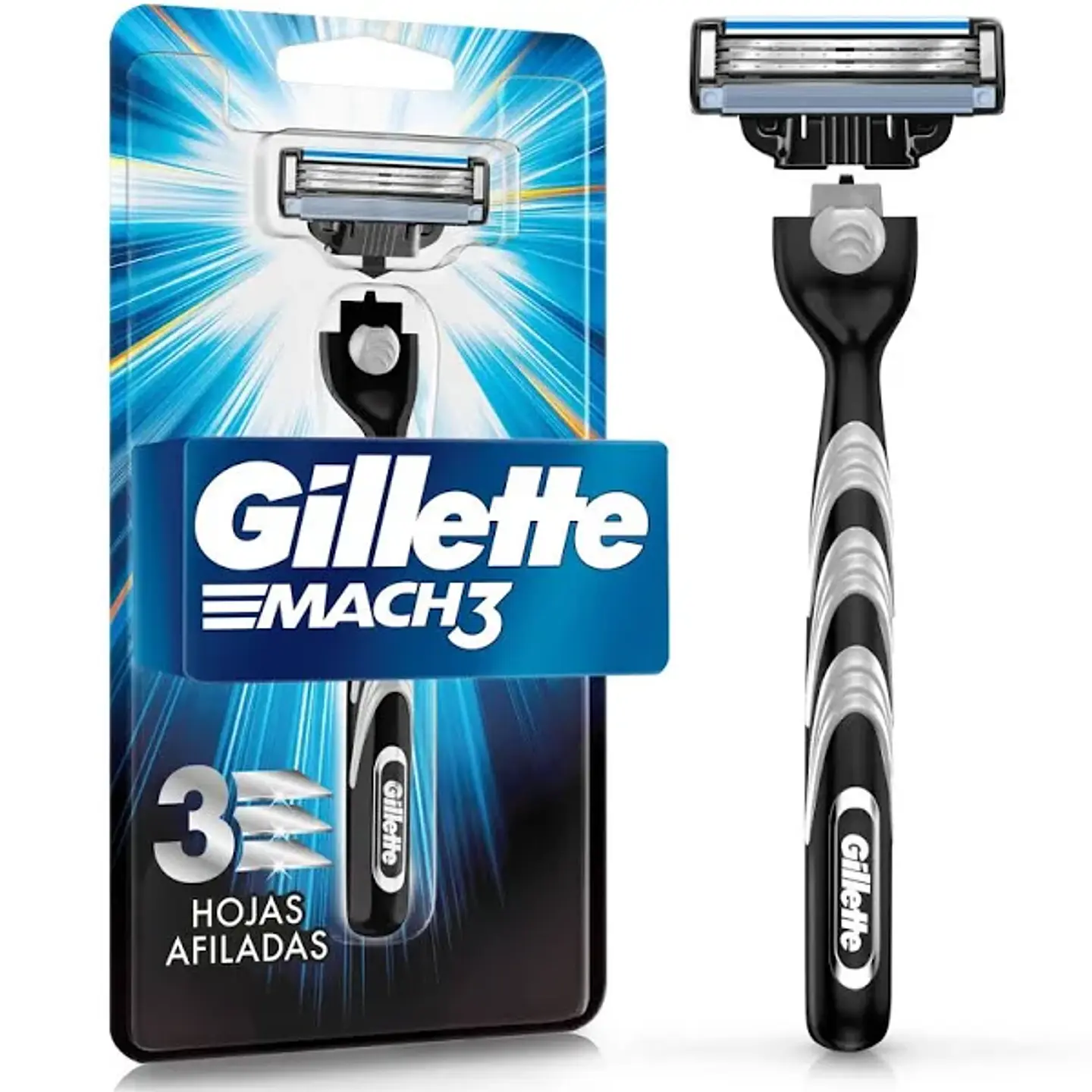 Máquina recargable Gillette Mach3 AZUL + 1 cartucho 1