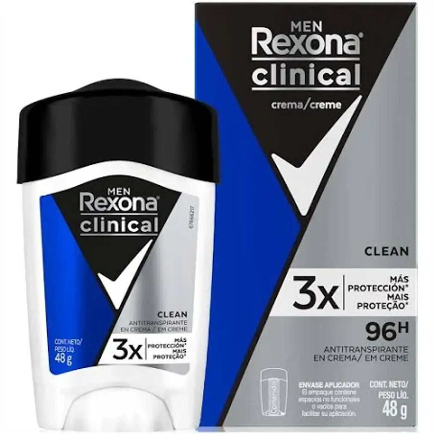 Desodorante barra Rexona Clinical Men Clean 48gr 1