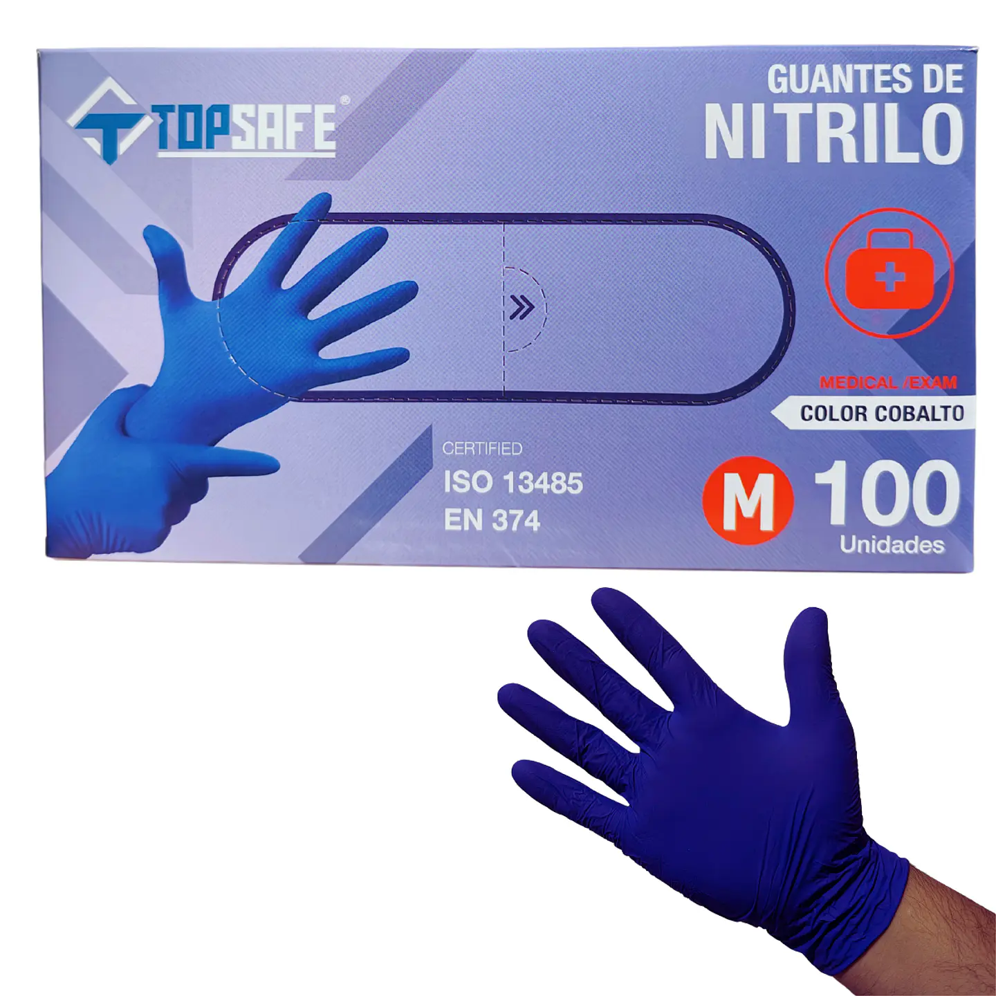 Guantes De Nitrilo Azul Cobalto caja 100 Unidades 1