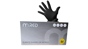 Guantes De Nitrilo Negro Caja de 100 Unidades - Mred