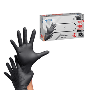 Guante Nitrilo Negro 3.5 Gr 100 Unidades - Topsafe