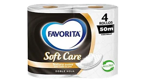 Papel Higienico Favorita Soft Care Doble Hoja 4 Rollos 50 Mt