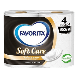 Papel Higienico Favorita Soft Care Doble Hoja 4 Rollos 50 Mt