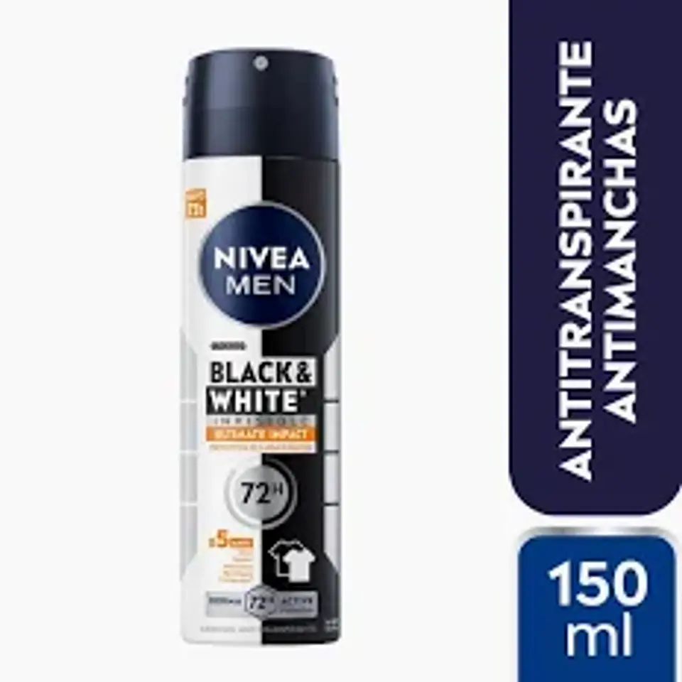 Desodorante spray Nivea men Invisible  B&W Ultimate Impact 150 ml 1