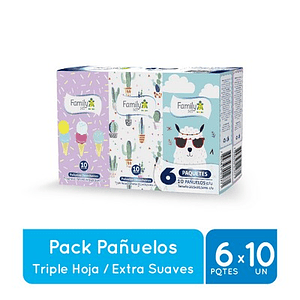 Pañuelos Compactos Infantiles 6 Unidades (10 Unidades C/U)