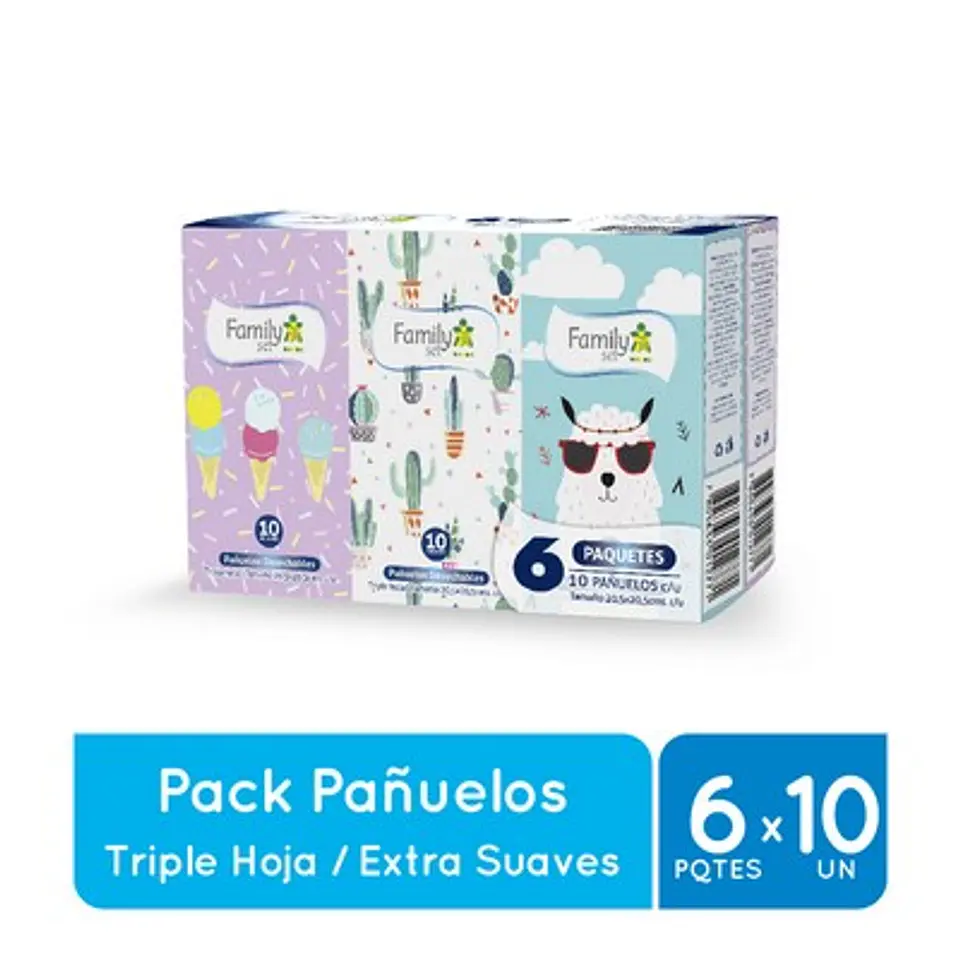 Pañuelos Compactos Infantiles 6 Unidades (10 Unidades C/U) 1