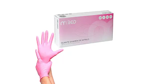 Guantes De Nitrilo Rosados caja De 100 Unidades - Mred